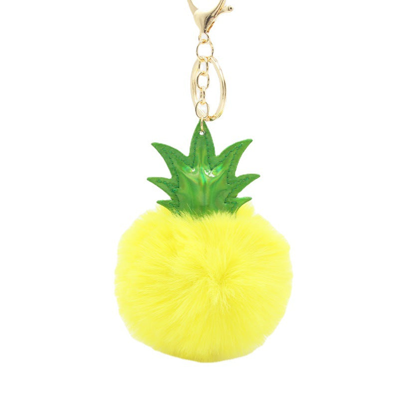 Wholesale Polyester Pineapple Fur Ball Keychain